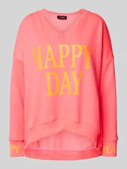 Miss goodlife Oversized sweatshirt met statementprint model 'Happy day'