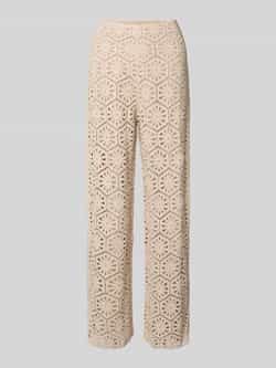 S.Oliver BLACK LABEL Straight leg wijde broek met gehaakt kant