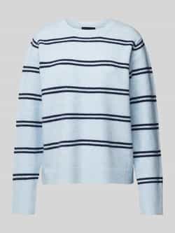 Pieces Regular fit gebreide pullover met wol en streepmotief model 'OLIVIA'