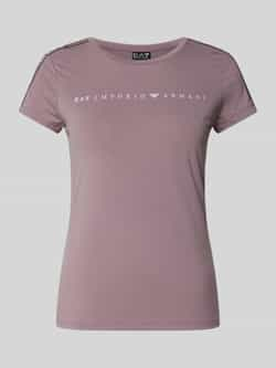 Emporio Armani EA7 Casual Katoenen T-shirt voor Mannen Purple Dames