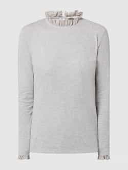 Rich & Royal Shirt met lange mouwen 2409 O Slub F LS met ruches aan de halslijn en manchetten