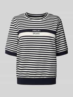 Marc Cain T-shirt met labelstitching en ronde hals