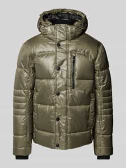 Tom Tailor Regular fit gewatteerd jack van ademend materiaal met afneembare capuchon