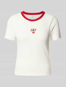 GAP T-shirt met label- en motiefstitching