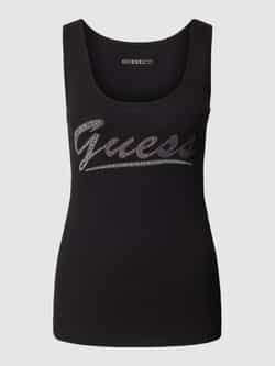 Guess Zwart T-shirt oor rouwen Black Dames