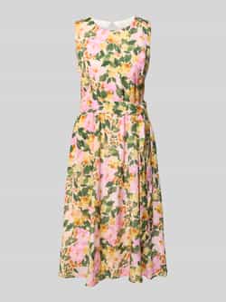 MORE & MORE Midi-jurk van viscose met strikceintuur