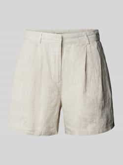 Gina Tricot Korte loose fit linnen broek met bandplooien