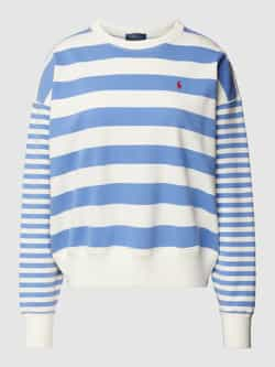 Ralph Lauren Gestreepte Katoenen Sweatshirt in Resort Blue Multicolor Dames