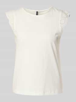 Vero Moda Regular fit T-shirt met broderie anglaise model 'EMIlY'
