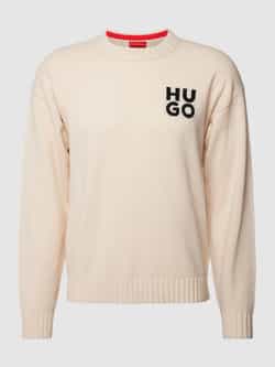 HUGO Gebreide pullover met extra brede schouders model 'San Cassio'