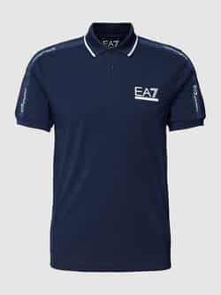 Emporio Armani EA7 Korte Mouw Rib Polo Shirt Blauw Blue Heren