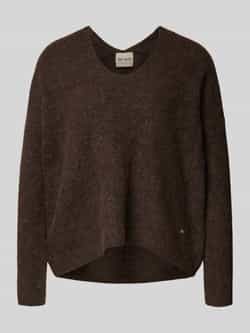 MOS MOSH Oversized gebreide pullover met ribboorden model 'THORA'