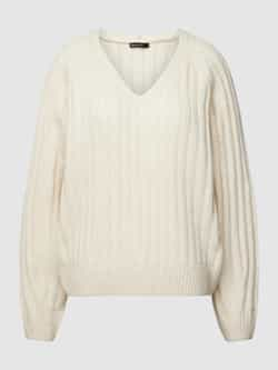 Gina Tricot Gebreide pullover in effen design met V-hals