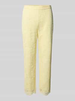 Marc Cain Feminine fit stoffen broek met etskanteffect