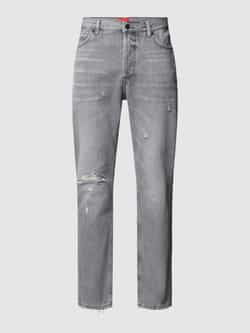 HUGO Tapered fit jeans in destroyed-look