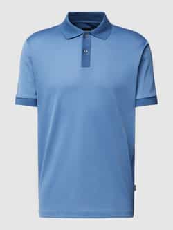 Hugo Boss Katoenen Polo Shirt Regular-Fit Geknoopte Kraag Blue Heren