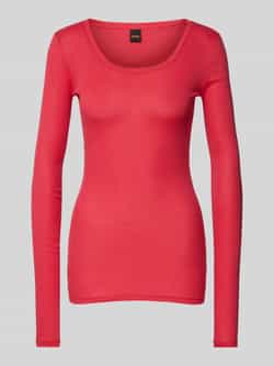 Boss Orange Shirt met lange mouwen en geribde ronde hals model 'Elayer'