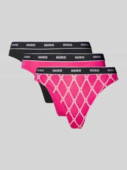 HUGO String met elastische band met label in een set van 3 stuks