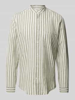 Lindbergh Slim fit linnen overhemd met streepmotief