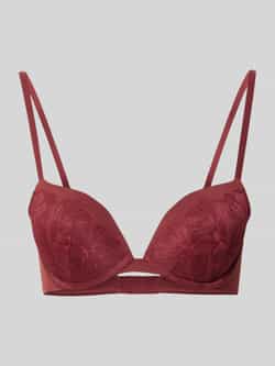 Calvin Klein Underwear Push-up-bh met gebloemd kant model 'Plunge'