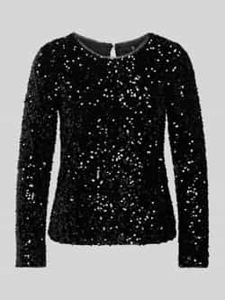 Only Blouse met lange mouwen ronde hals en pailletten model 'CONFIDENCE'