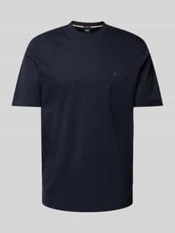 Hugo Boss Katoenen T-shirt met Patch Logo Blue Heren