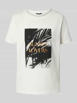 Comma T-shirt met motiefprint en ronde hals