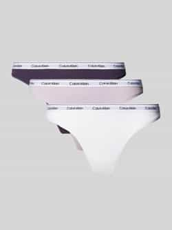 Calvin Klein Underwear String met elastische band met label in een set van 3 stuks model 'MODERN'