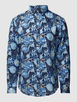Christian Berg Men Regular fit linnen overhemd met all-over bloemenprint