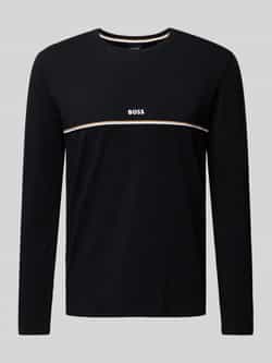 Boss Biologisch Katoenen Longsleeve Pyjamashirt Black Heren