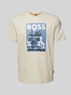 Boss Orange T-shirt met label- en motiefprint model 'mextour'