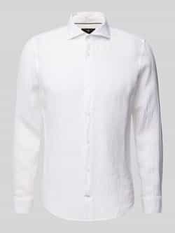 JOOP! Collection Slim fit linnen overhemd met haaikraag
