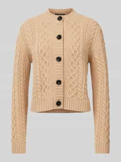 Max Mara Weekend Beige Kabelgebreide Cardigan Sweater Beige Dames