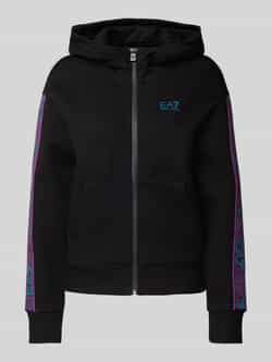 Emporio Armani EA7 Ventus 7 Rits Hoodie Logo Black Dames