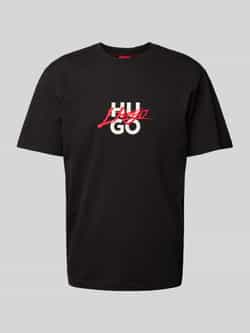 HUGO T-shirt met labelprint model 'Dlogny'