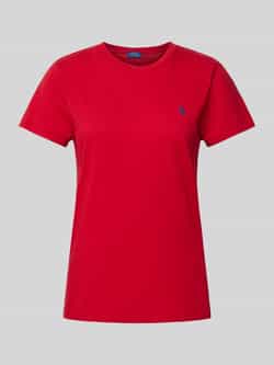 Ralph Lauren Rode Katoenen T-shirt met Iconische Pony Red Dames