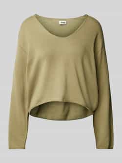 Drykorn Korte gebreide pullover met boothals