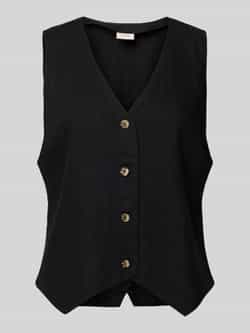 FREE QUENT Linnen gilet met V-hals model 'Lava'