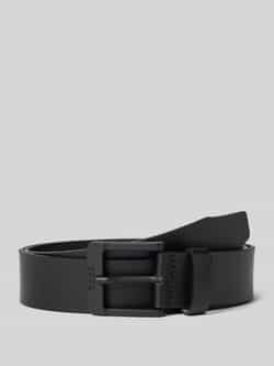 Hugo Boss Zwarte leren riem met logogesp Black Heren