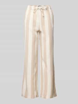 Only Wijde broek van een mix van viscose en linnen model 'CARO'