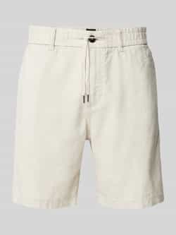 Boss Orange Tapered fit korte linnen broek met elastische band