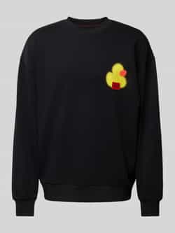 Hugo Boss Zwarte Crewneck Sweater Nieuwe Seizoensprint Black Heren