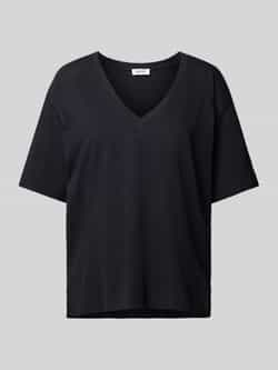 Esprit T-shirt in effen design met V-hals