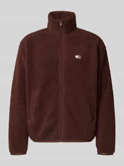 TOMMY JEANS Sweatvest BADGE TEDDY Relaxed fit teddy-fleece opstaande kraag