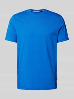 Hugo Boss Thompson 01 Logo Katoenen T-shirt Blue Heren