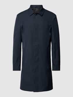 Lindbergh Lange jas in navy met steekzakken opzij