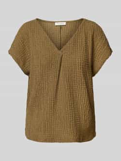 Christian Berg Woman Relaxed fit T-shirt met V-hals en sierplooi