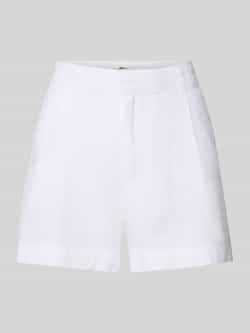 Gina Tricot Korte regular fit linnen broek met bandplooien