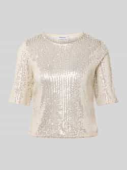 Pieces Shaped fit T-shirt met pailletten model 'JACK'