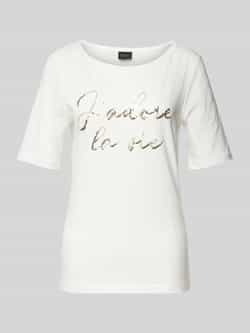 S.Oliver BLACK LABEL Regular fit T-shirt van katoenmix met pailetten